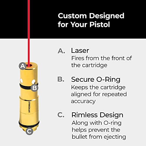 Strikeman 9mm Dry Fire Laser Training Cartridge for Pistol Practice