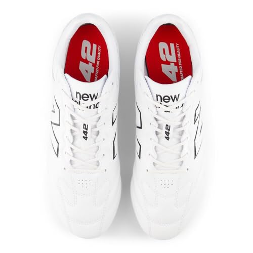 New Balance Unisex Adult 442 Pro FG V3 Soccer Cleats - White/Black 10.5 Women / 9 Men