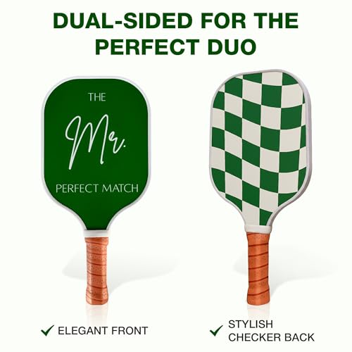 Couples Pickleball Paddle Set - Engagement Gift for Him & Her