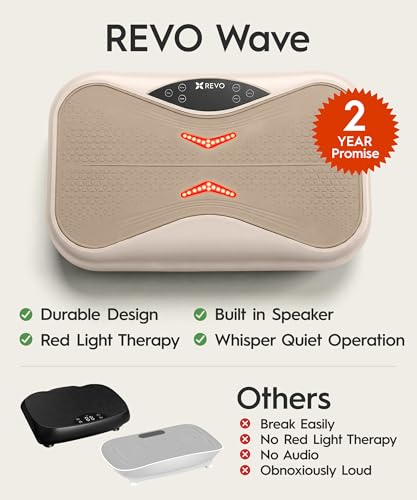 Revo Vibration Plate with Red Light Therapy, Bluetooth Speakers & Resistance Bands