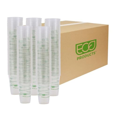 Eco Products GreenStripe 16 oz Disposable Clear Cold Cups - 1000 Count