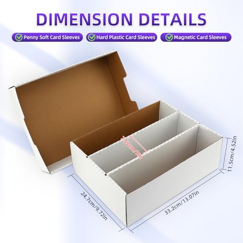 2 Pack Trading Card Storage Box 4200 Capacity with Dividers & Sleeves for MTG, TCG, Sports Cards