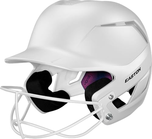 Easton Z50 Matte Fastpitch Softball Batting Helmet with Mask - Small/Medium, White