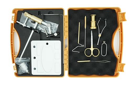 Kingfisher Fly Tying Vise Kit with Rotatable Hook Holder and Tools
