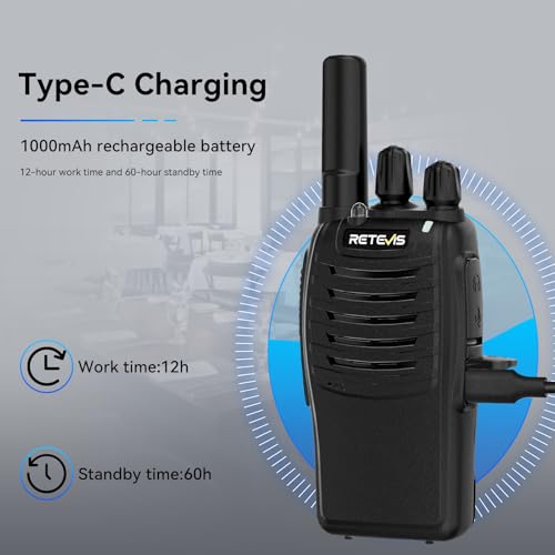 Long Range Walkie Talkies for Adults 6 Pack - Rechargeable Two-Way Radios with Emergency Flashlight