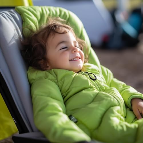 AZITREK Garnish Green Toddler Sleeping Bag for Kids 2T-4T - Puffy, Waterproof, Machine Washable