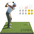 Golfguru 5' x 4' Pro-31mm Thick Golf Practice Mat with 10 Balls & 4 Tees