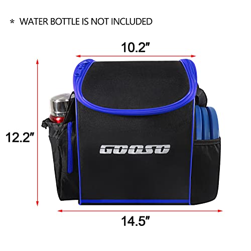 Blue Disc Golf Set with Backpack - 12 Discs for Beginners and Portable Stand Bag