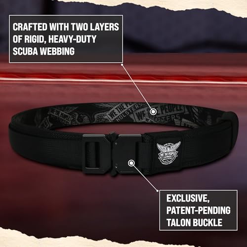 We The People Holsters Tactical Gun Belt with Talon Buckle - Concealed Carry, Size L (36-40")