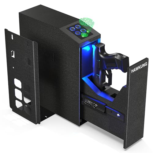 Biometric Gun Safe for Handgun with Passcode Key - Nightstand Safe, Quick Access