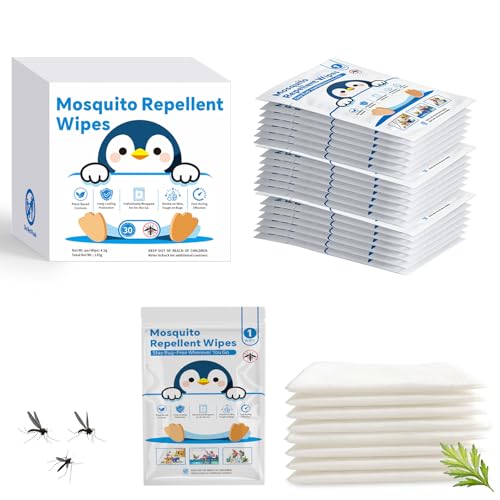 Natural Mosquito Repellent Wipes 30 pcs DEET-Free Travel Insect Repellent