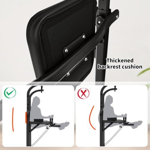Carbon Pull Up Bar Power Tower Dip Station Home Gym Equipment - Adjustable & Space-Saving