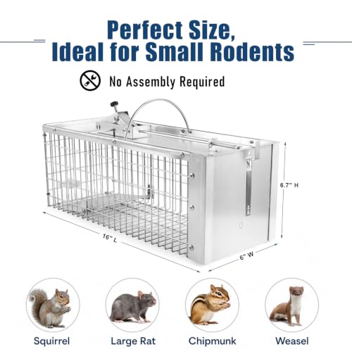 Live Animal Cage Trap for Rodents and Small Pests - Humane Catch and Release