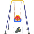 Toddler Swing 3-in-1 Baby Swing Set with Anti-Slip Feet & Safety Belt - Blue-Red