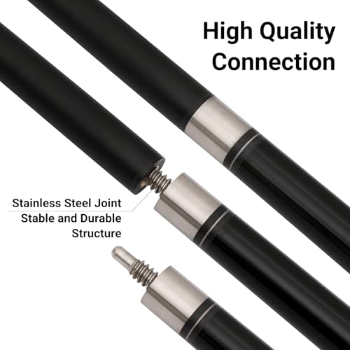 Black Fiberglass Billiard Pool Cue Stick 21oz - Durable Professional Cue