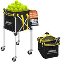 LOMGWAYS Yellow Foldable Pickleball & Tennis Ball Cart Holds 180 Tennis Balls