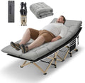 HABUTWAY Grey Camping Cot for Adults 75" x 28" with Mattress & Carry Bag, Supports 600 lbs