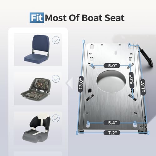 MANUMARINE Aluminum Boat Seat Slider 5x5 Inch Universal Fit for Marine Helm & Deck Seats