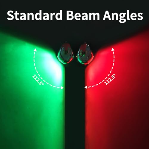 Marine LED Navigation Lights Pair - Waterproof Bow & Stern Lights for Boats
