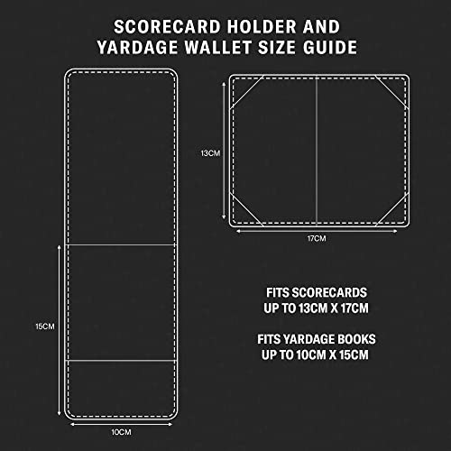 Genuine Leather Golf Scorecard and Yardage Book Holder - Dark Brown
