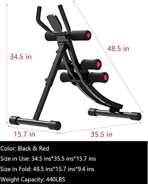 Fitlaya Fitness Core & Abdominal Trainers AB Workout Machine Home Gym Exercise Machine Ab Cruncher Foldable Fitness Equipment (red01)