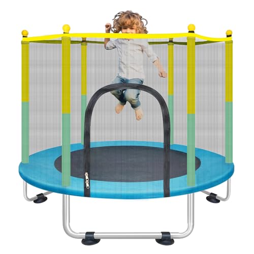 55-Inch Indoor & Outdoor Kids Trampoline - Safe Toddler Jumping Play
