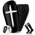 Kids Soccer Shin Guards with Socks - Black & White, Small Size