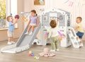 Indoor Toddler Slide Playset with Lights, Activities & Storage - White