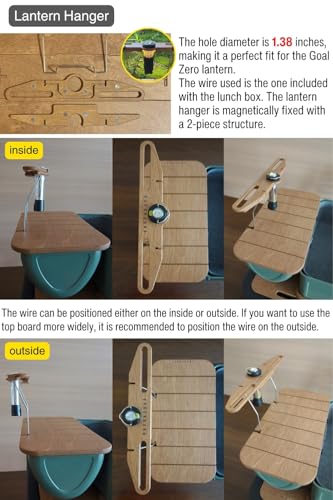 Wooden Table & Hanger Accessories for Stanley 10qt Lunch Box - Camping Gear