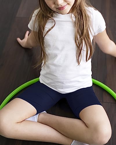 Girls Bike Shorts Kids Cartwheel Biker Shorts Under Dress Clothes Navy 12-14 Years