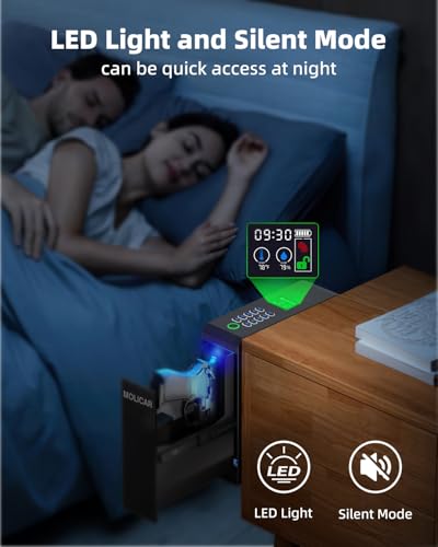 Biometric Gun Safe for Handgun with Fingerprint, Password & Key - MOLICAR Nightstand Safe