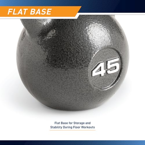 Marcy 45 lb Hammertone Cast Iron Kettlebell for Strength Training Home Gym