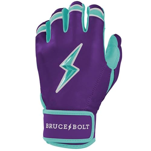 Purple KM Large Batting Gloves - Bear Series Short Cuff Baseball Gloves