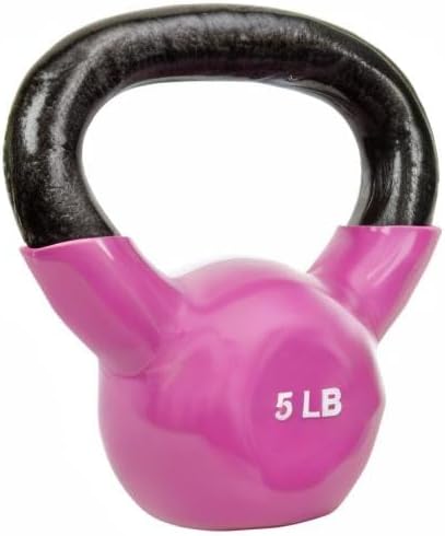 Sunny Health & Fitness Vinyl Coated Kettlebell - Ideal for Strength Training & Swinging | Available in 5-25 Pounds