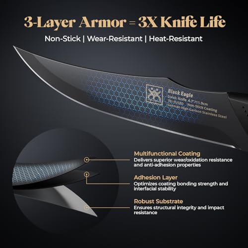 Set of 12 Non-Serrated Steak Knives - 4.7 Inch Dishwasher Safe Table Cutlery