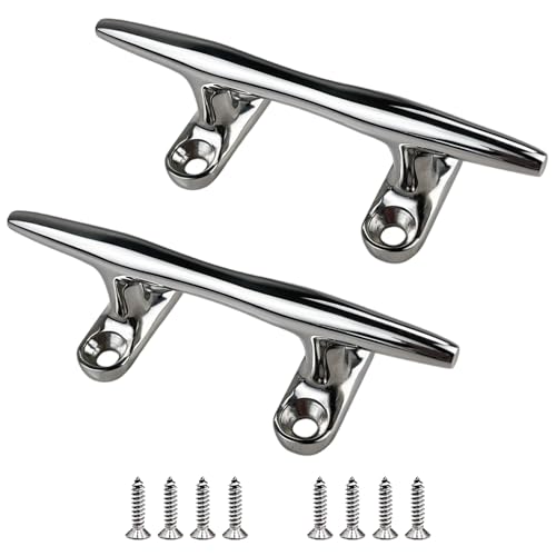 Marine Grade 316 Stainless Steel Open Base Dock Cleat 4 Inch - 2 Pack / 4 Pack - Rope & Kayak Hardware