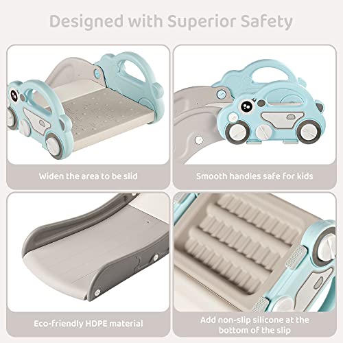 Indoor Toddler Slide for Couch & Bed - Safe Kids Playset, Blue