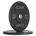 CAP Barbell Rubber Olympic Bumper Plate - 15lbs Pair, Medium Bounce, Multiple Colors