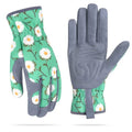 Women's Gardening Weeding Gloves - Leather Thorn-Proof Garden Gloves for Digging & Pruning - Bright Green Medium