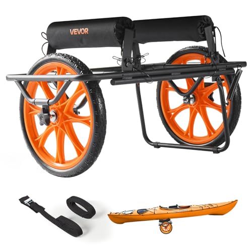 All-Terrain Kayak Cart with 15-Inch No-Flat Rubber Tires - Supports 330lbs