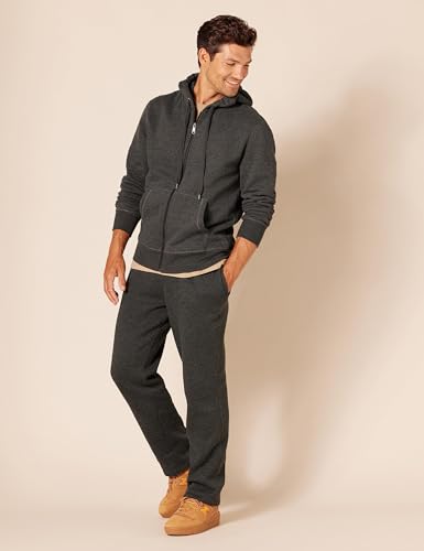 Men's Full-Zip Fleece Hoodie Sweatshirt - Medium Charcoal Heather