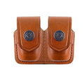 Koltster Double Leather Speedloader Pouch for 357 Magnum, 38 Special & 44 Magnum - Brown