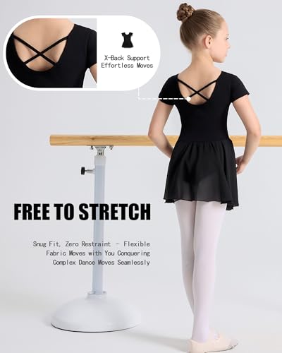 Girls Ballet Leotard for Toddlers with Criss-Cross Back - Black 4-5T
