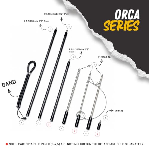 Carbon Fiber Hawaiian Sling Fishing Spear Kit 5ft-7ft Travel Reef Hunting