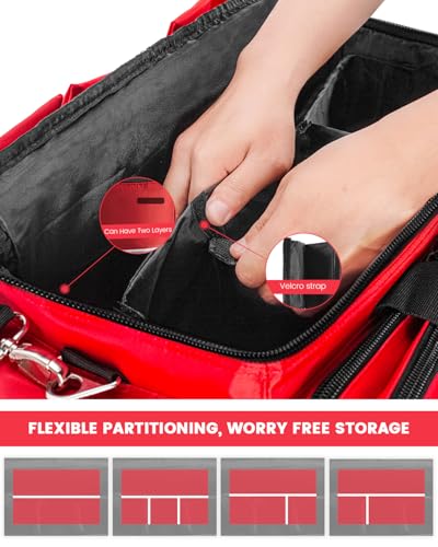 Red XL Medical Bag EMT Trauma First Responder Paramedic Equipment Organizer