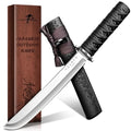8.4 Inch Purple Dragon Japanese Fixed Blade Knife with Wooden Sheath - Samurai Knife