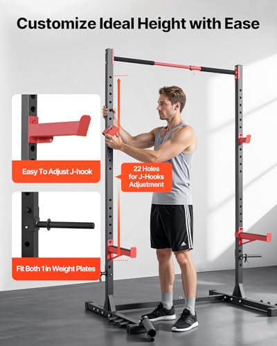 VEVOR Power Cage Squat Rack 980LBS Capacity Home Gym Multi-Function Strength Training Equipment