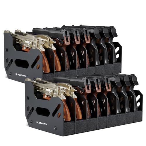 BlackSmith 2-Piece Foam Gun Rack Set with 8 Slots per Piece for Pistols & Revolvers