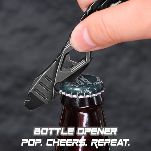 Blackwash Titanium PryMate Multitool with Glass Breaker & Bottle Opener - Versatile EDC Tool