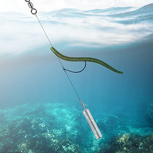 Drop Shot Rig with #2 Hook and 3/16oz Weight - 10 Pack Fishing Tackle